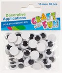 Ozdoby dekoracyjne samoprzylepne Oczy 15 mm   /Craft With Fun 386914