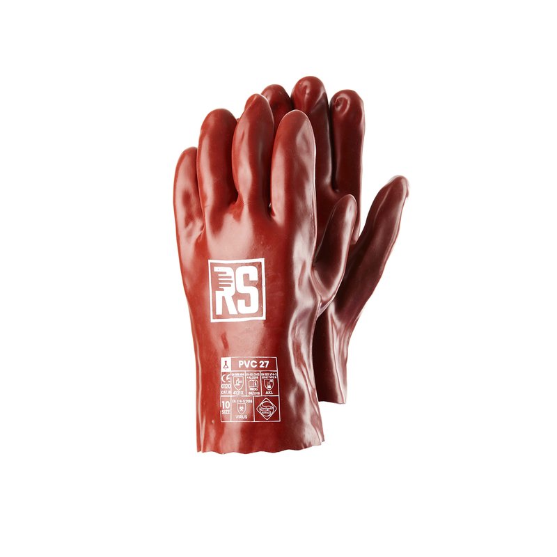 Rękawice Chemiczne RS Pvc 27 Cm Rozm. 10 Czerwone  /RS-Schutz
