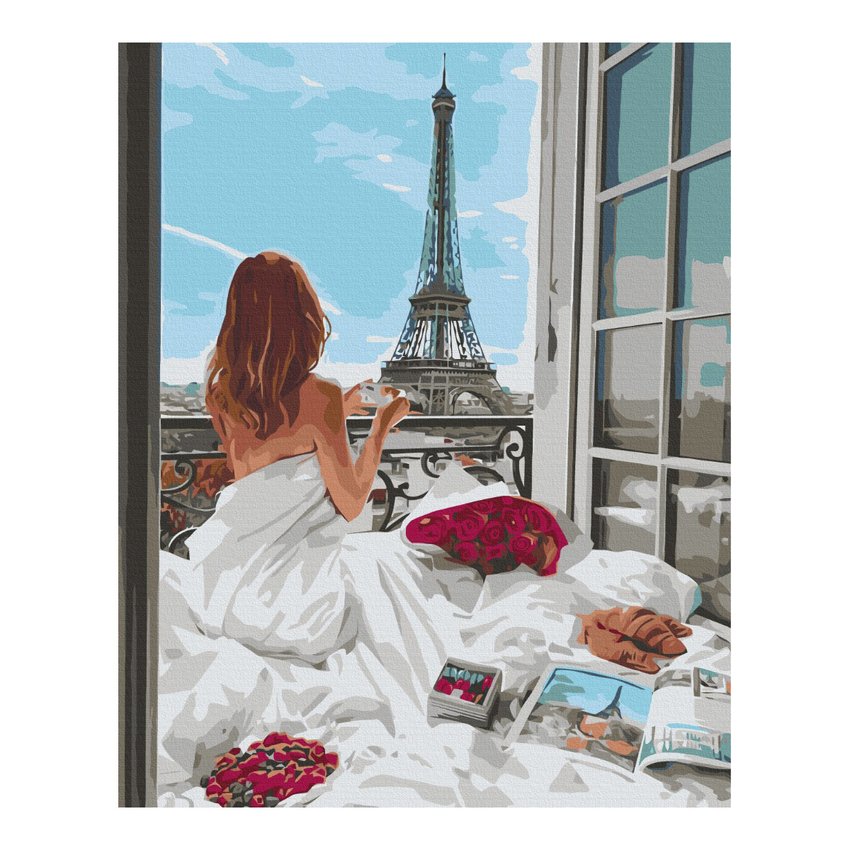 Malowanie po numerach BRUSHME 40x50 cm poranek w Paryżu 1 szt., w pudełku