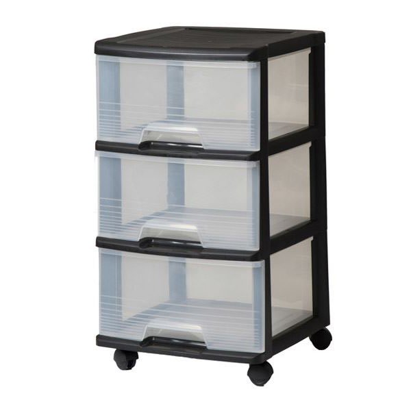 Regał plastikowy Curver 3x20L czarny transparentny model 214754