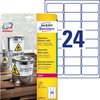 Etykiety Samop. Avery HD Foliowe 63,5x33,9 24/A4 A'20 Białe No.L4773-20