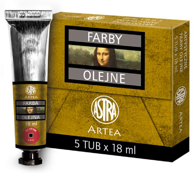 Farba Olejna 18ml Tubka Kadmium Czerwony Ciemny /Astra