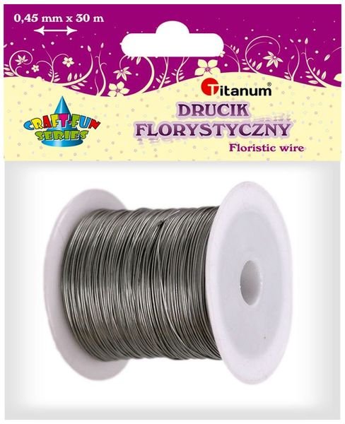 Drucik Florystyczny 0.45mm x 30m Srebrny /Titanum