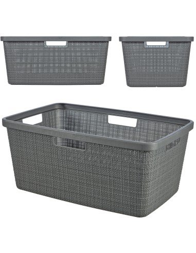 Kosz Do Magla Jute 46L Ciemny Szary / Curver 245981