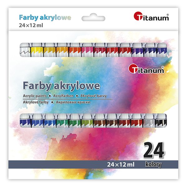 Farby Akrylowe 24kol 12ml Tubki /Titanum