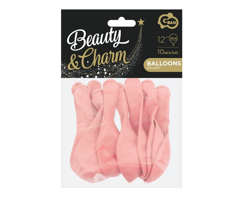 Balony Beauty&Charm makaronowe bladoróżowe 12 cali/ 10 szt.