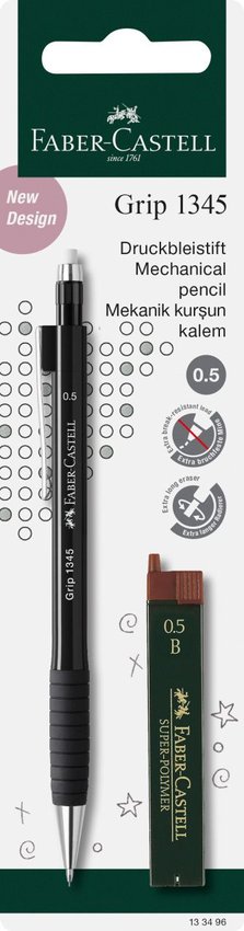Ołówek Aut. Grip 1345 + 12 Wkładów Grafitowych 0.5 Mm B Faber-Castell