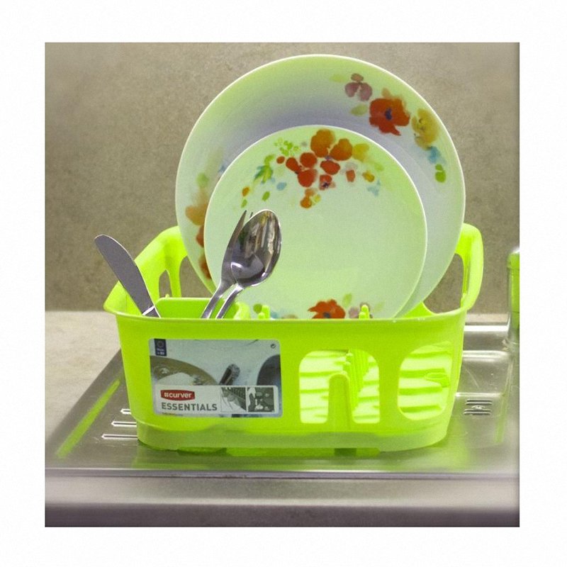 Curver Essentials prostokątna suszarka do naczyń zielony