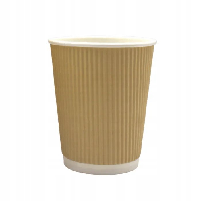 Kubek Papierowy Kraft Ryflowany 250ml śr. 80 Bio 25szt.  /Love Nature