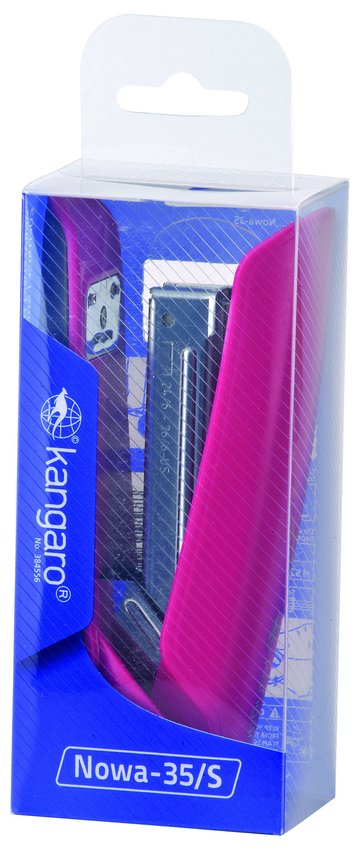 Zszywacz Kangaro Nowa-35/S Zszywa Do 25 Kartek Plastikowy W Pudełku PP Różowy