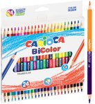 Kredki ołówkowe trójkątne CARIOCA BiColor 24 szt. / 48 kol. (43031)