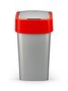 Kosz uchylny na śmieci 25L Curver Flip srebrno czerwony