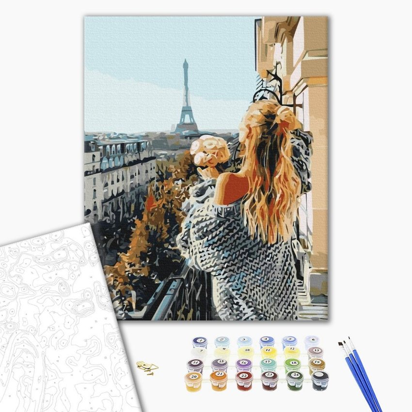 Malowanie po numerach BRUSHME 40x50 cm mademoiselle w Paryżu 1 szt., w pudełku