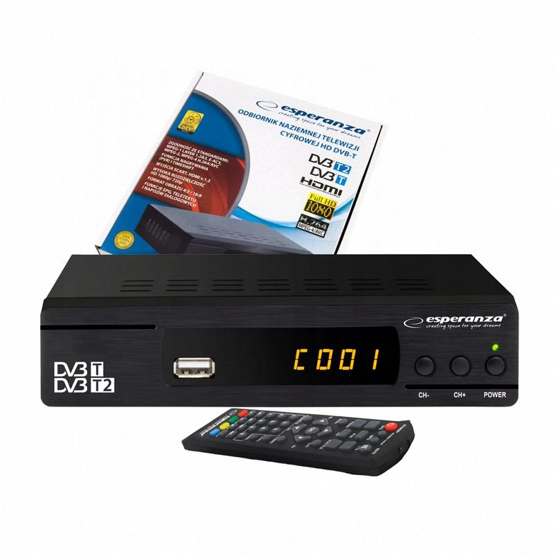 Dekoder Cyfrowy TV Tuner DVB-T/T2 Esperanza