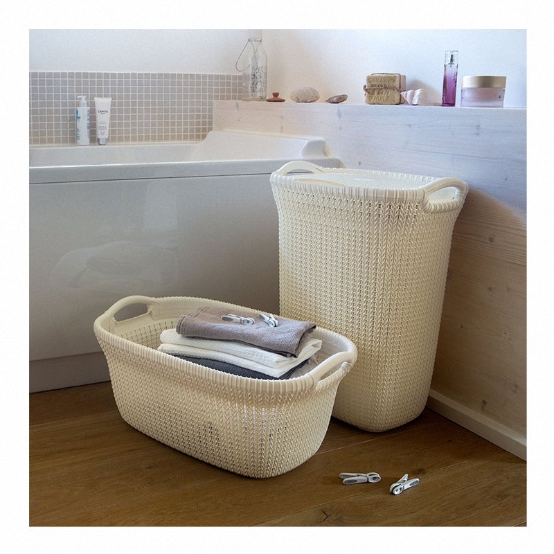 Kosz na pranie Knit 57L kremowy Curver model 228391