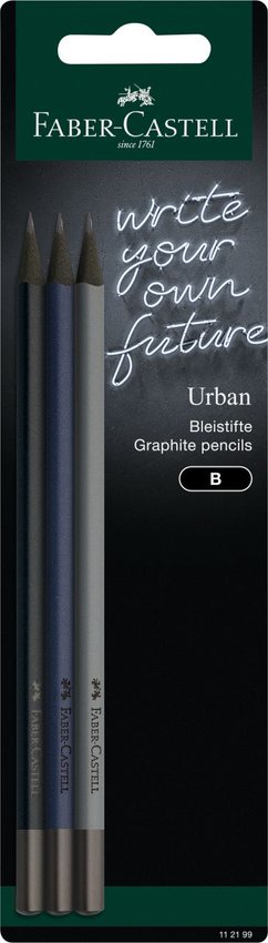 Ołówek Urban 3 Szt. (Granatowy, Czarny, Szary) Blister  Faber-Castell