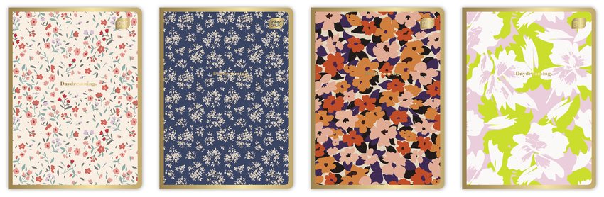 Zeszyt A5 Metalic Floral kratka 80 kartek /  Interdruk