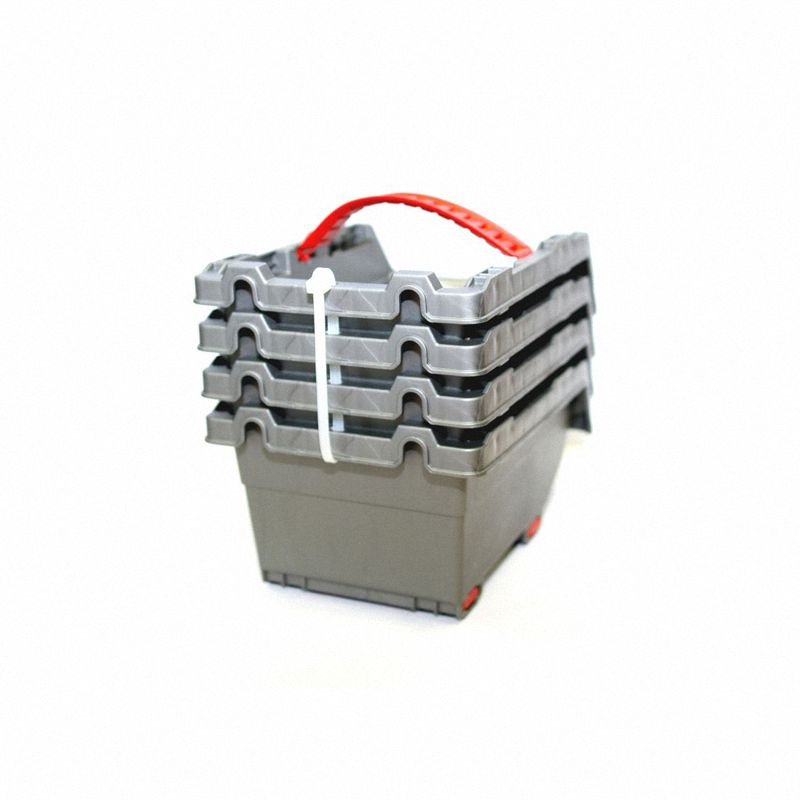 Curver CLICK BIN zestaw 4 małych pojemników 0,45L srebrny