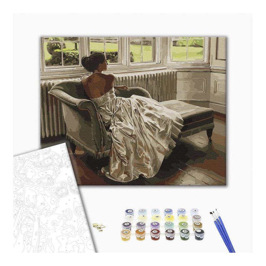 Malowanie po numerach BRUSHME 40x50 cm ciepła pani 1 szt., w pudełku