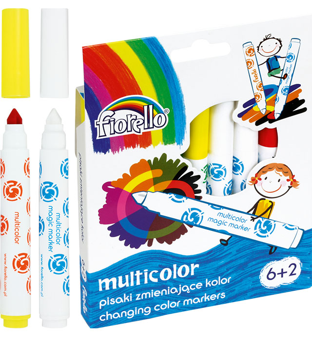 Pisaki MULTICOLOR zmieniające kolor Fiorello GR-F166 &#8211 6 kol. +2