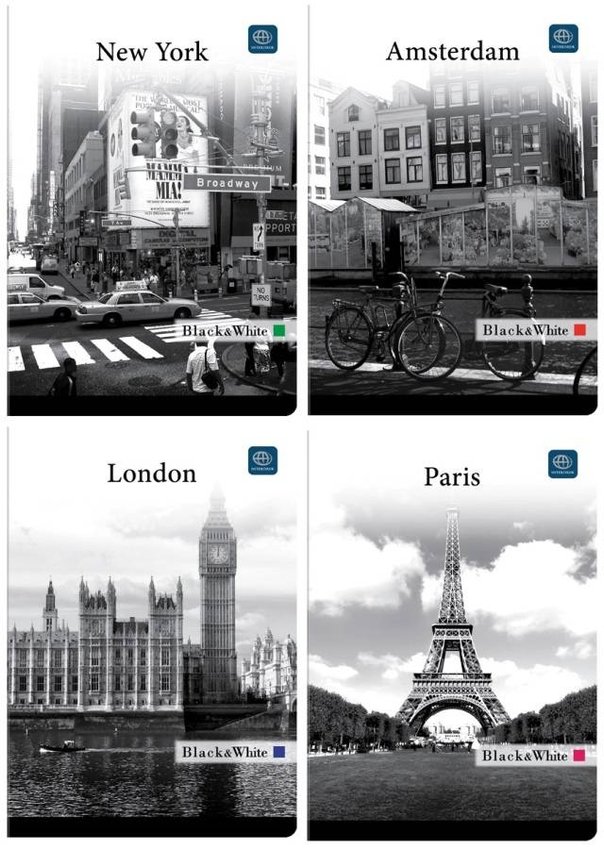 Brulion A5 96k Kratka (kol. 215) Black&White /Interdruk