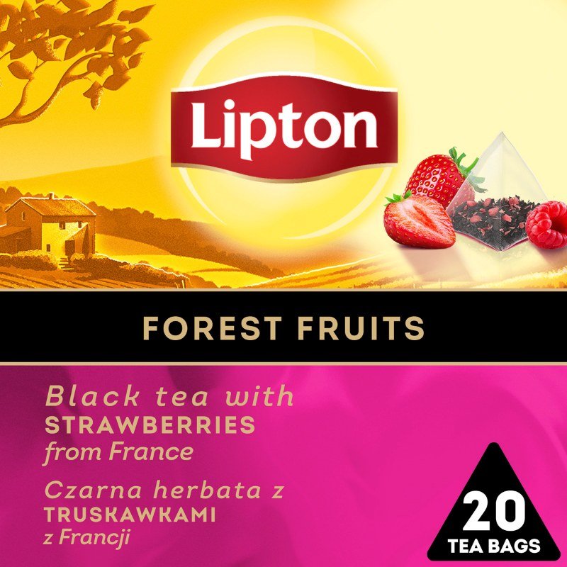 Herbata Lipton Piramidki Czarna Owoce Leśne 20 Torebek