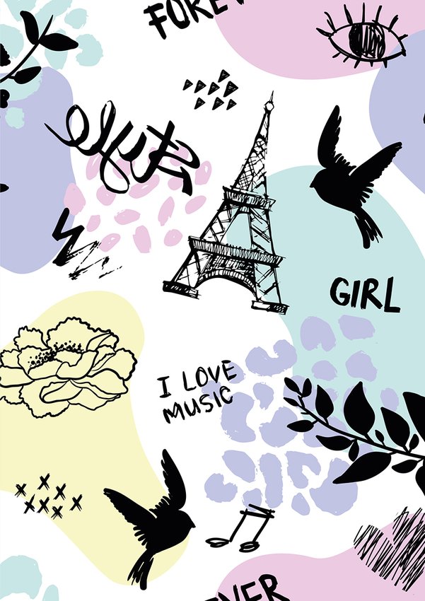 Zeszyt szkolny GIMBOO A5 w 3 linie 32 kart., 70gsm mix wzorów