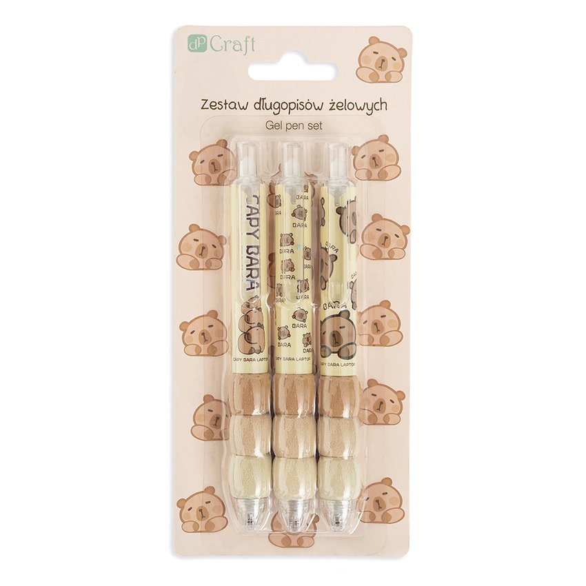 Długopisy Żelowe 3szt. Kapibara /DpCraft