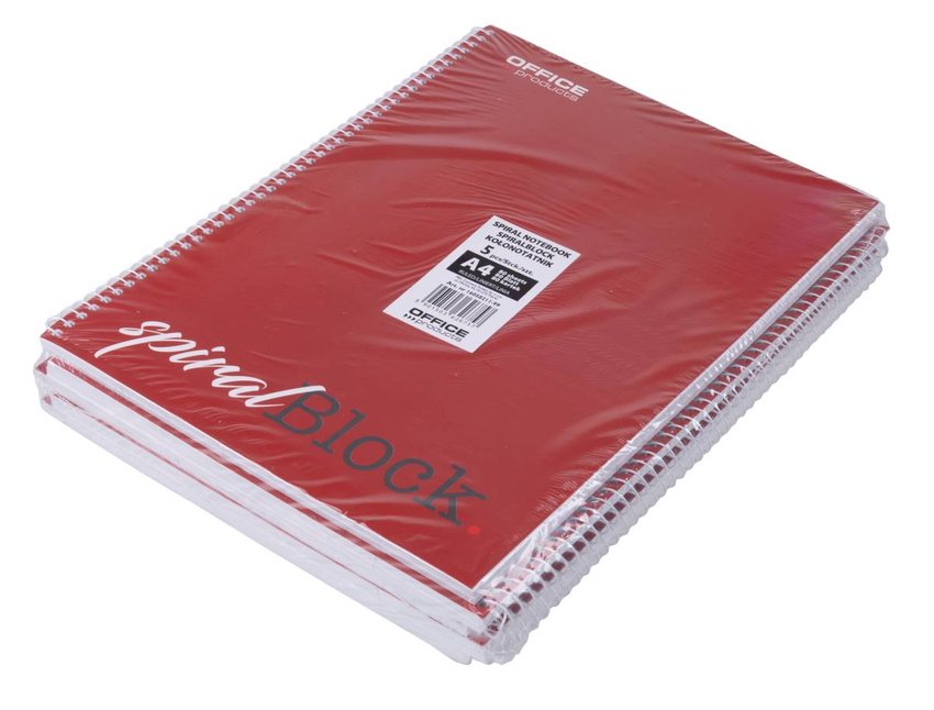 Kołonotatnik OFFICE PRODUCTS A4 w linie 80 kart., 70gsm bordowy