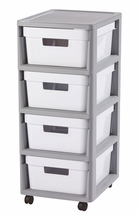 Regał Infinity 4x10L szaro biały Curver model 231559