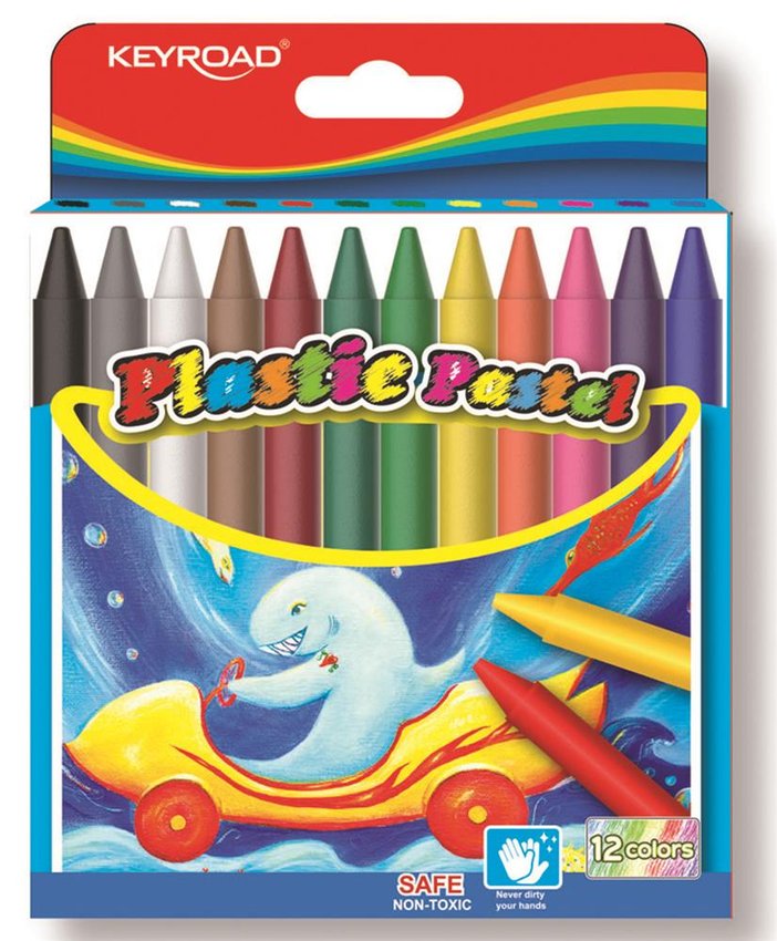 Kredki Woskowe Keyroad Sześciokątne 12Szt. Mix Kolorów