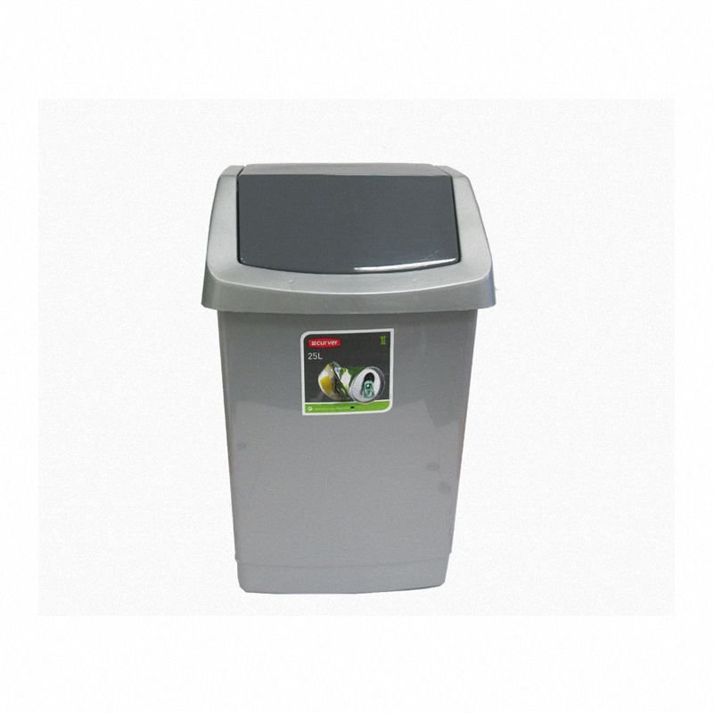 Kosz uchylny 25L Curver Clik it srebrny grafitowy 174989