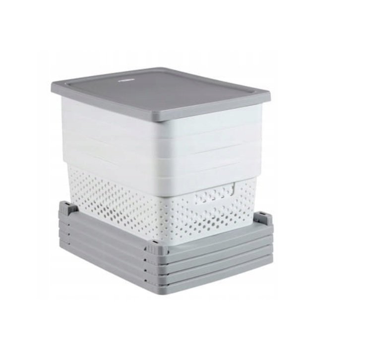 Regał szufladowy Infinity 4x10L szary biały Curver KD