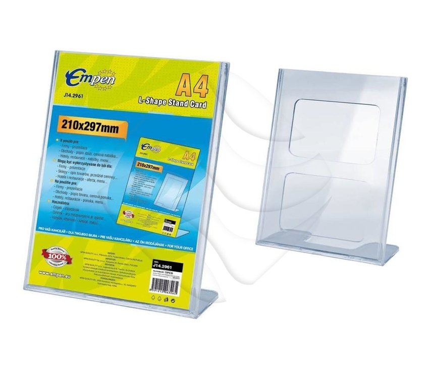 Stojak Plastikowy A4 "L" Plexi J14.2961 /MPM