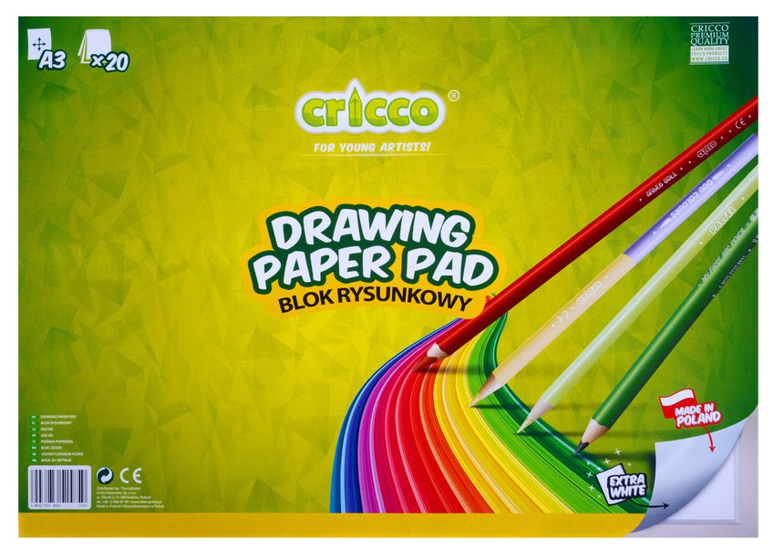 Blok Rysunkowy Cricco Biały A3 20 Kartek