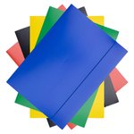 Teczka z gumką OFFICE PRODUCTS karton/lakier A4 320gsm 3-skrz., mix kolorów