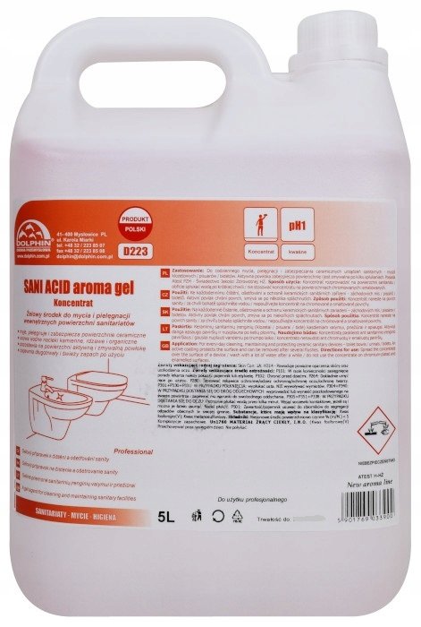 Dolphin Koncentrat Do Mycia i Pielęgnacji Sanitariatów Sani Red D223 5L