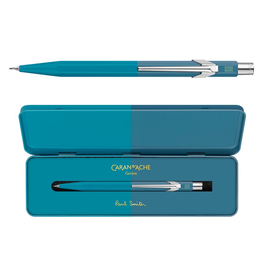 Ołówek mechaniczny CARAN D'ACHE 844 05mm Paul Smith Ed4 w pudełku Cyan/Steel