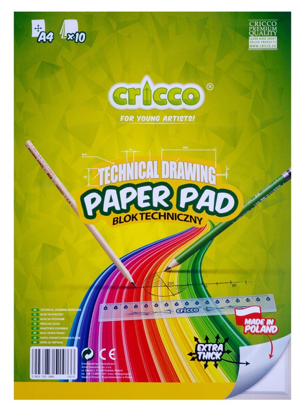 Blok Techniczny Cricco Biały A4 10Kartek