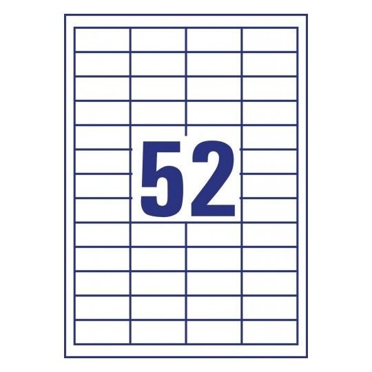 Etykiety Samoprzylepne Avery 48x21 52/A4 A'100 Białe No.3650