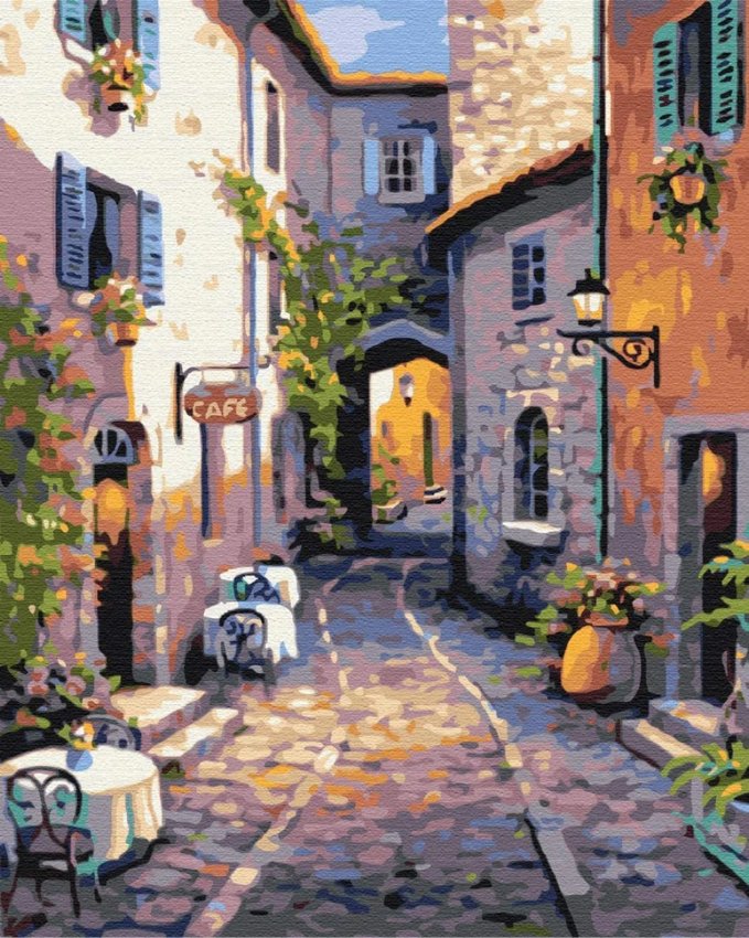 Malowanie po numerach BRUSHME 40x50 cm cicha ulica 1 szt., w pudełku