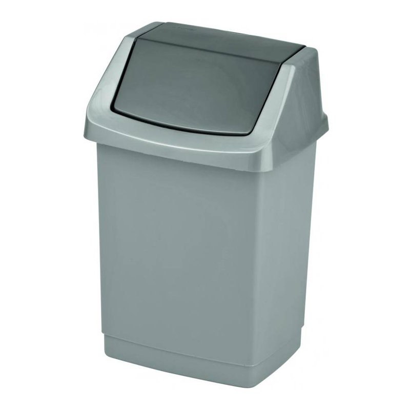 Kosz uchylny na śmieci 15L Curver Clik-it srebrnografitowy