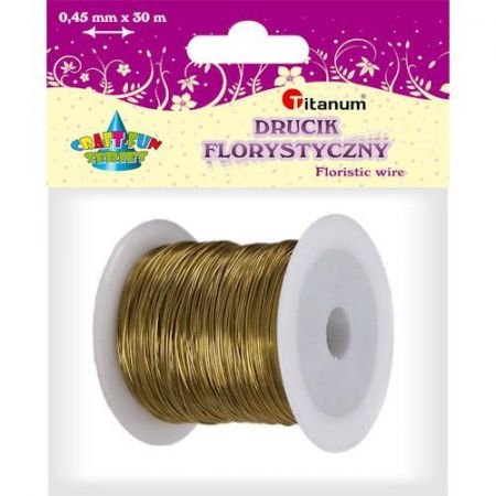 Drucik Florystyczny 0.45mm x 30m Złoty /Titanum