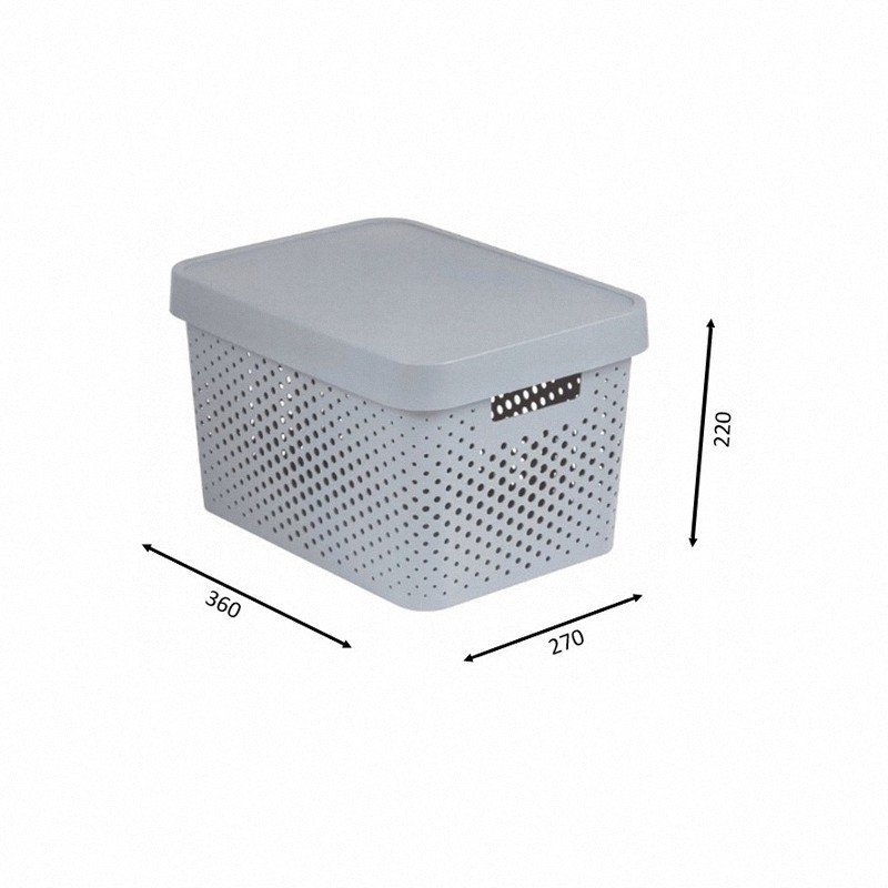 Curver Infinity pojemnik ażurowy 17L z pokrywką jasno szary