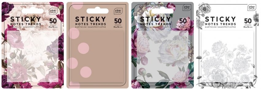 Karteczki Samoprz. 75x75mm Trends /Interdruk