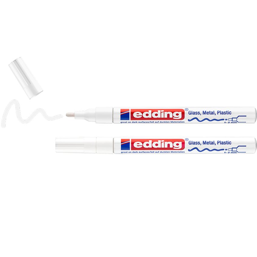 Marker olejowy połyskujący e-751 EDDING 1-2mm 2 szt., blister biały