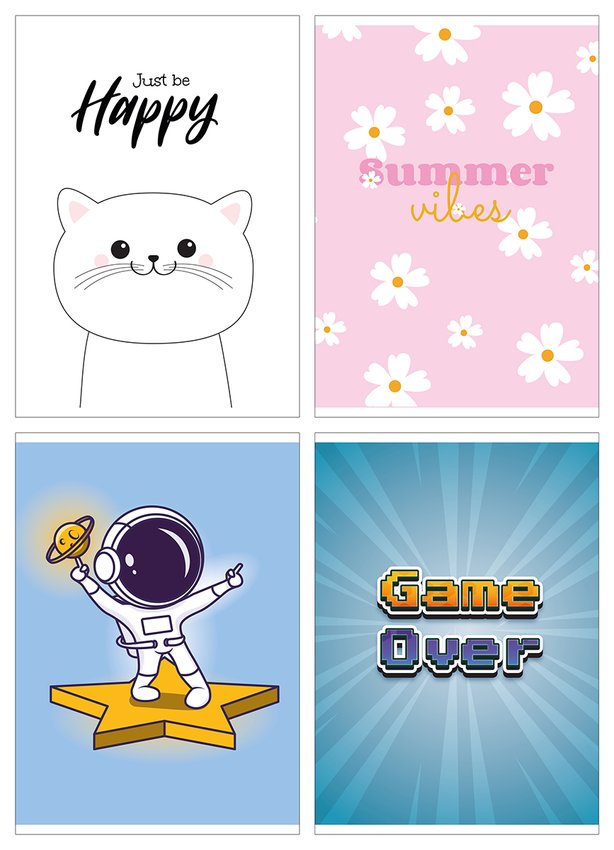 Zeszyt szkolny GIMBOO A5 w kratkę 16 kart., 70gsm mix wzorów