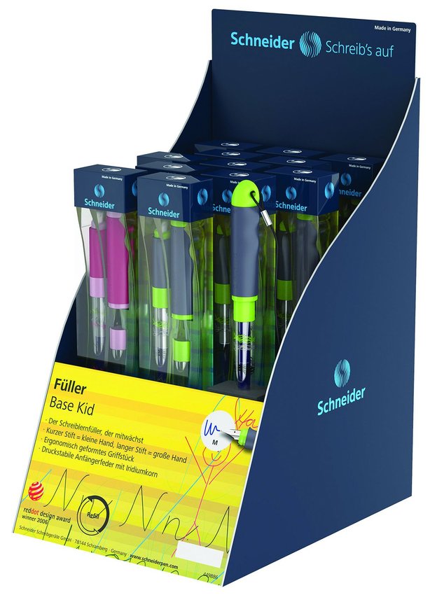 Display Piór Wiecznych Schneider Base Kid 2019 12 Szt. + 1 Szt. Gratis Mix Kolorów