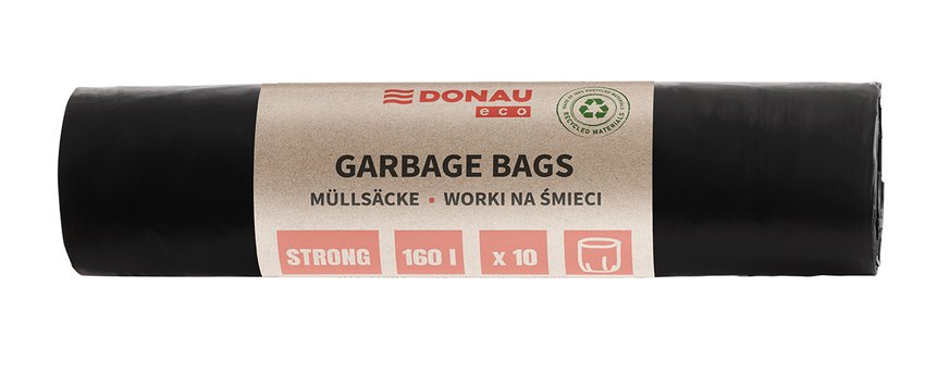 Worki na śmieci DONAU ECO mocne (LDPE), 160l 10 szt., czarne