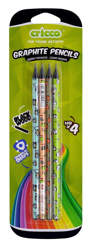 Ołówek Cricco Trójkątny Black Wood Hbblister